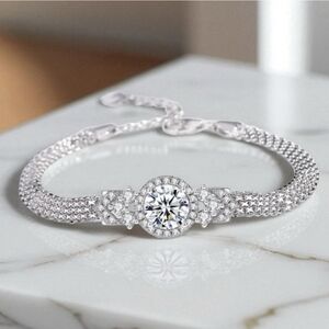 New 2 Carats Moissanite Sterling Silver 925 Bracelet With certificate And Box 😍